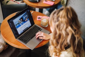 woman designing a website